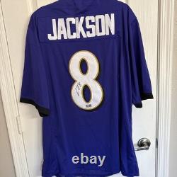 Lamar Jackson Baltimore Ravens Signed Autographed Purple Jersey WithCOA