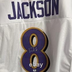 Lamar Jackson Baltimore Ravens Signed Autographed White XL Jersey WithCOA