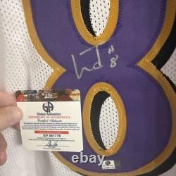 Lamar Jackson Baltimore Ravens Signed Autographed White XL Jersey WithCOA