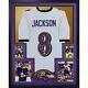 Lamar Jackson Framed Signed White Jersey JSA Autographed Baltimore Ravens