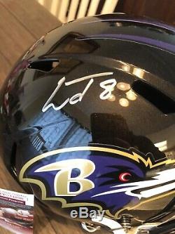Lamar Jackson Full Size Autographed Speed Replica Helmet. MVP! JSA Certified