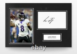 Lamar Jackson Hand-Signed 12x8 Photo Display Baltimore Ravens Memorabilia COA
