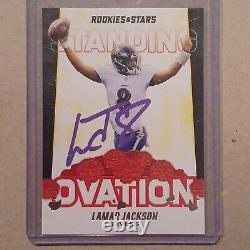 Lamar Jackson Panini Rookie & Stars Ravens Signed Autographed Card COA NFL