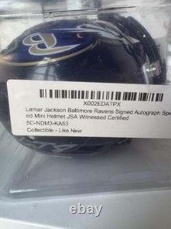 Lamar Jackson Ravens Signed, Autographed, Mini Helmet JSA Certified (sealed)