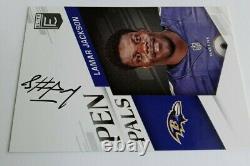 Lamar Jackson Rookie Auto Elite Pen Pals On Card Auto Baltimore Ravens See Pics