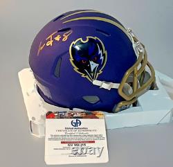 Lamar Jackson Signed Autograph Ravens 2024 Alternate Style Mini Helmet GAI COA
