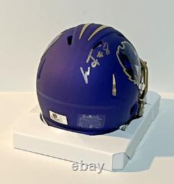 Lamar Jackson Signed Autograph Ravens 2024 Alternate Style Mini Helmet GAI COA