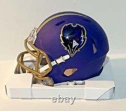 Lamar Jackson Signed Autograph Ravens 2024 Alternate Style Mini Helmet GAI COA