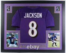 Lamar Jackson Signed Autographed Custom Framed Ravens Jersey Display JSA COA