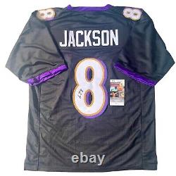 Lamar Jackson Signed Autographed Ravens Custom Home Jersey JSA COA NFL MVP