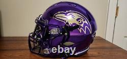 Lamar Jackson Signed Baltimore Ravens Chrome Speed Flex Helmet Big Truss