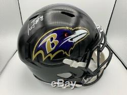 Lamar Jackson Signed Baltimore Ravens Full Size Speed Helmet COA Holo Heisman