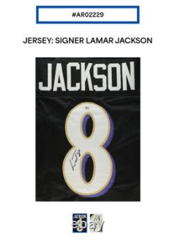 Lamar Jackson Signed Jersey Framed With PSA COA Baltimore Ravens Black Auto