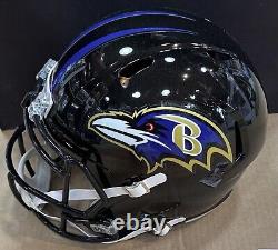 Lamar Jackson Signed Riddell Speed Baltimore Ravens FS Helmet Auto JSA COA MVP