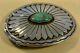 Large Gene & Martha Jackson BELT BUCKLE Navajo ROYSTON TURQUOISE Sterling Silver