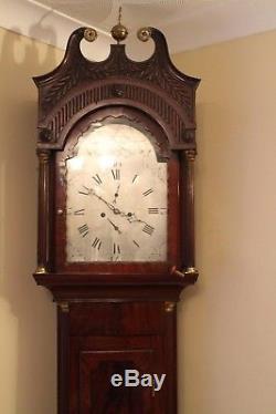 Longcase clock George III mahogany case silver dial signed Jackson Bristol d1798
