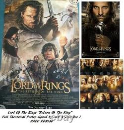 Lord Of The Rings RETURN OF THE KING poster Peter Jackson cast signed x19 PSA