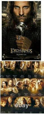 Lord Of The Rings RETURN OF THE KING poster Peter Jackson cast signed x19 PSA