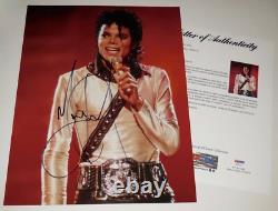 MICHAEL JACKSON AUTOGRAPHED 11x14 COLOR PHOTO (THRILLER) PSA DNA