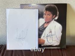 MICHAEL JACKSON AUTOGRAPHED SIGNED THRILLER LP AND LARGE SHEET withBECKETT LOA