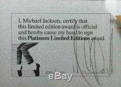 MICHAEL JACKSON Artist Of The Decade Autographed Signed Ltd. Ed. Award Plaque