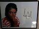 MICHAEL JACKSON Autograph Signed cut index WITH 11x14 photo AND COA