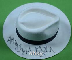 MICHAEL JACKSON King Of Pop Genuine Hand Signed White Fedora Hat Wardrobe COAs