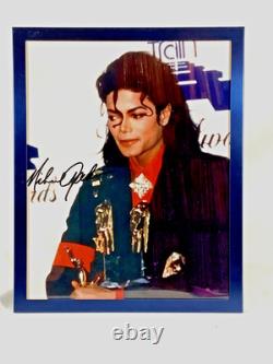 MICHAEL JACKSON SIGNED AUTOGRAPH FRAMED PHOTO 8.5 x 10.5