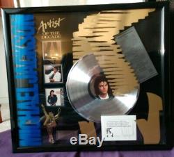 MICHAEL JACKSON Signed Artist Of The Decade non RIAA Platinum Record Award