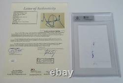 MICHAEL JACKSON Signed Autograph 4x6 Index Card Encapsulated Slab