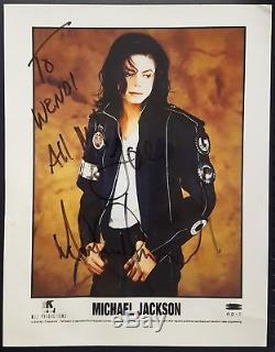 MICHAEL JACKSON signed 8.5 x 11 promotional photo (Garry King LOA) Epperson