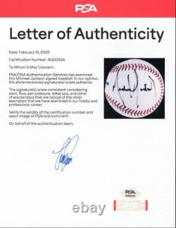 MICHAEL JACKSON signed OMLB baseball King of Pop autograph PSA/DNA certified
