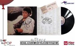 MICHEAL JACKSON THRILLER VINTAGE 1982 VINYL HAND SIGNED + 2 x COA FREE SHIPPING