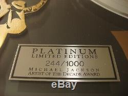 Michael Jackson Artist Of The Decade Award Autograph Autographed Signed RARE