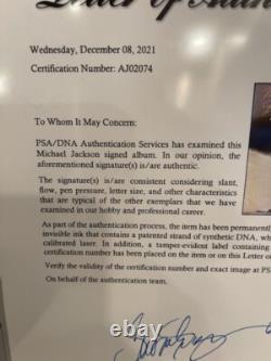 Michael Jackson Autographed Thriller Album Psa Dna And Photo Proof