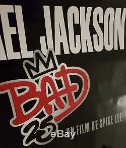 Michael Jackson BAD 25 DOCUMENTARY PROMO POSTER smile fedora signature signed lp