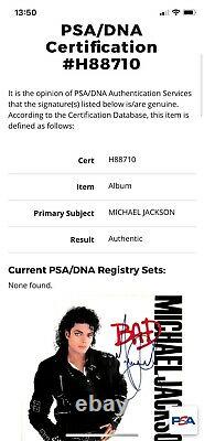 Michael Jackson Bad LP Signed Autograph No Worn PSA DNA certification