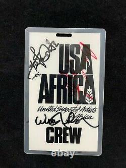 Michael Jackson & Bob Dylan USA for Africa We Are the World Signed Pass BAS