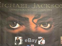 Michael Jackson Dangerous World Tour Banner Flag No Signed Fedora Glove Jacket