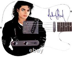 Michael Jackson Facsimile Autographed Signed Graphics Photo Guitar