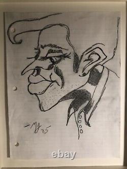 Michael Jackson / Framed Original Pencil Drawing, Signed, 1985