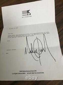 Michael Jackson Hand Drawn Peter Pan Sketch Signed Mjj Productions Loa Autograph