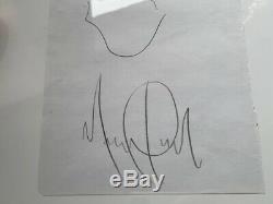 Michael Jackson Hand-Signed DRAWING Cut 14.6 x 21.0 cm (5.7x8.3) Autograph LOA