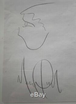 Michael Jackson Hand-Signed DRAWING Cut 14.6 x 21.0 cm (5.7x8.3) Autograph LOA