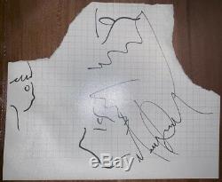 Michael Jackson Hand-Signed Small DRAWINGS Sketch on Cut ca. 17x13.5cm AUTOGRAPH