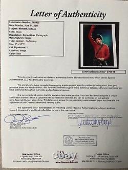 Michael Jackson In-Person Signed 8x10 Autographed Concert Photo JSA Z70819