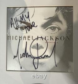 Michael Jackson Inscribed Signed Autograph Invincible CD Display