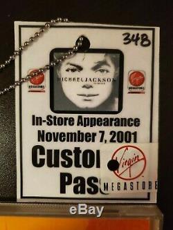 Michael Jackson Invincible autographed CD + VIP pass Virgin Megastore 2001