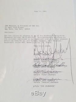 Michael Jackson & Jackson 5 SIGNED Epic / CBS Records Thriller Contract Advance
