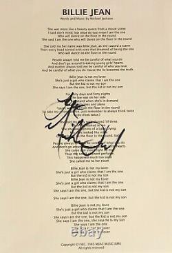 Michael Jackson ORIGINAL Hand Signed Billie Jean Lyrics Full COA AFTAL Approved